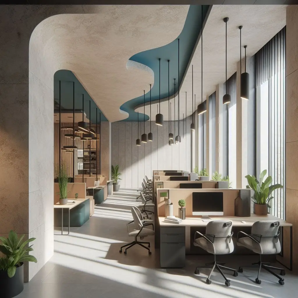 Workspace Design Visualizations. Modern Office Interiors. Minimal